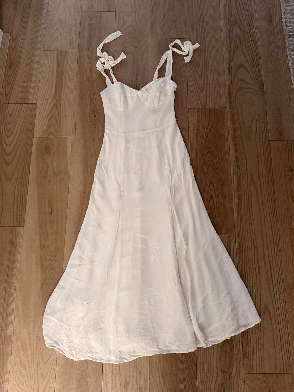 Reformation White Tie-Strap Maxi Dress